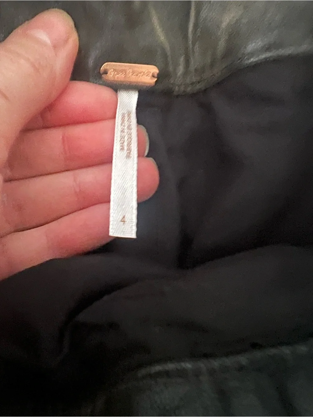 NWOT Free People Distressed brown (coffee color) suede like mini skirt.